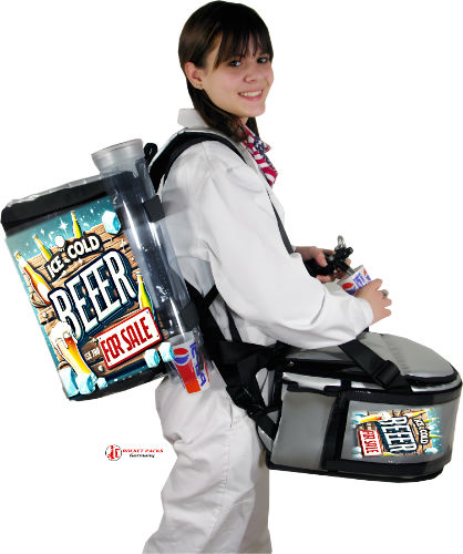 Cerveza mochila Rocketpacks - Un sistema de refrigeración mantiene la cerveza a la temperatura de funcionamiento en todo momento, peor aún que la cerveza rancia, es probablemente la cerveza caliente. Para disfrutar de una cerveza fresca justo después del grifo, se necesita un dispensador de cerveza con un refrigerador (a veces llamado enfriador de cerveza). Un enfriador de flujo en el dispensador de cerveza lleva la temperatura a la temperatura adecuada antes y durante el grifo. Esto suele funcionar electrónicamente y garantiza que la mochila de cerveza sea inmediatamente bebible. La rejilla y la bandeja de goteo mantienen limpia la mesa de la cocina No se puede hacer una tortilla sin romper los huevos, como dice el viejo refrán. Al pinchar la cerveza, suele caer espuma, a veces algunas gotas.